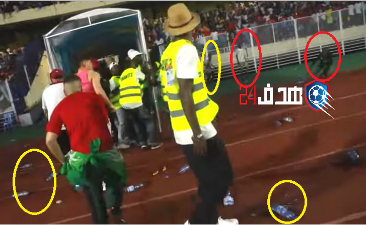إعتداء جماهير الكونغو لاعبي المنتخب المغربي